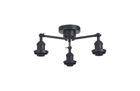 D1027BL  Dreifa Curved Round Ceiling (FRAME ONLY), 3 x E27, Satin Black